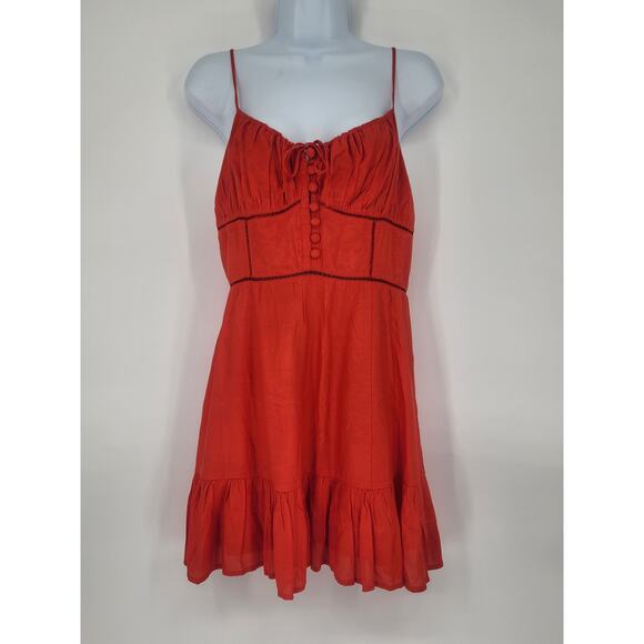 Urban Outfitters Red Cut-Out Corset Mini Dress Women's Size Medium - Picture 9 of 10